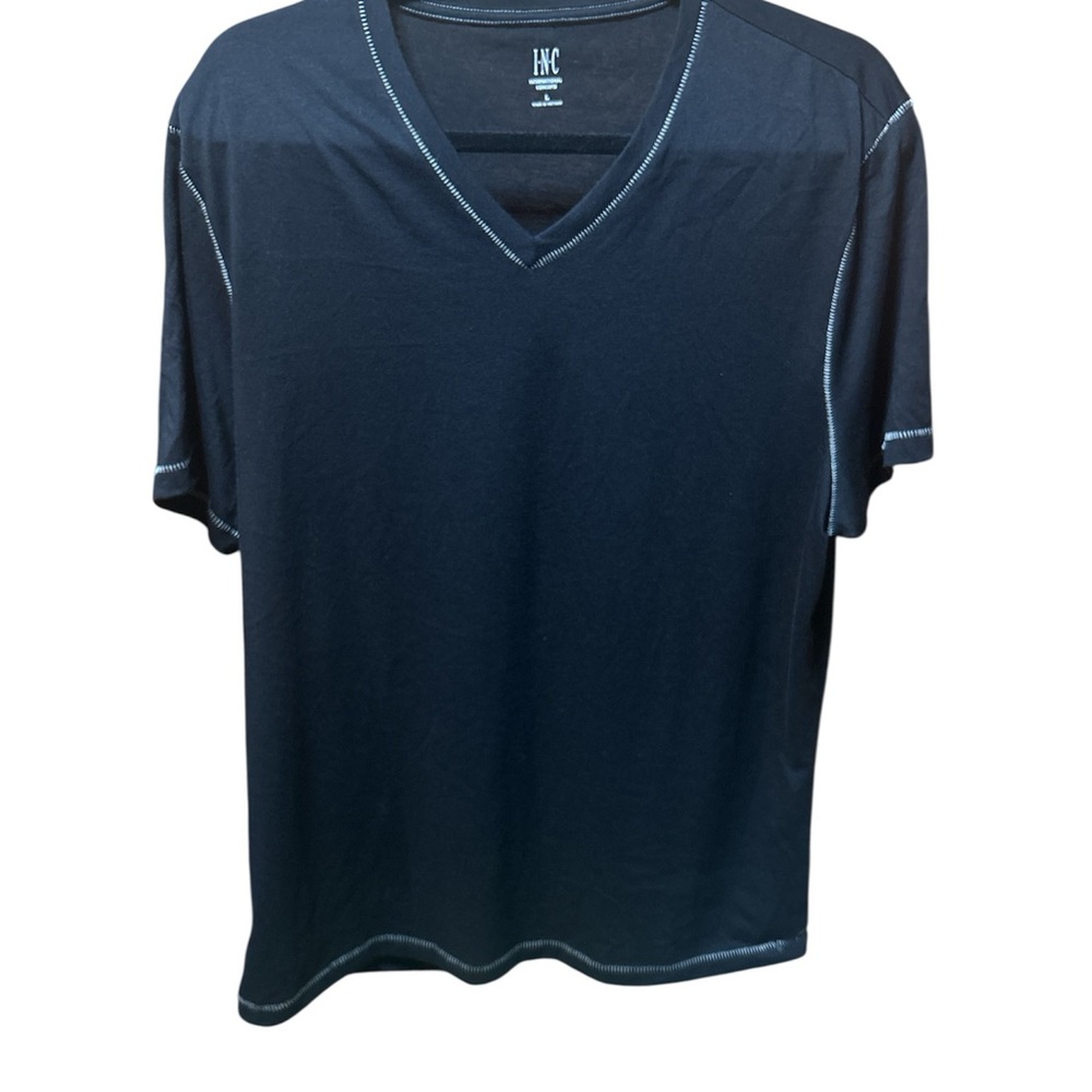 INC International Concepts Men's Dark Shirt with Contrast Stitching